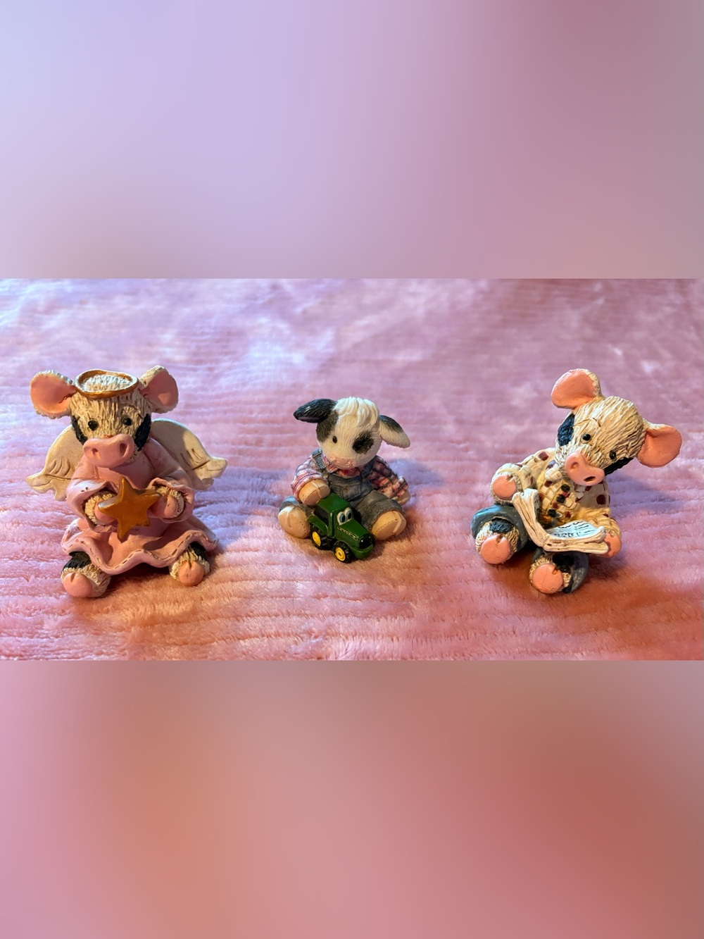 2 1994 Suzi Cow Figurines and 1 Mary Moo